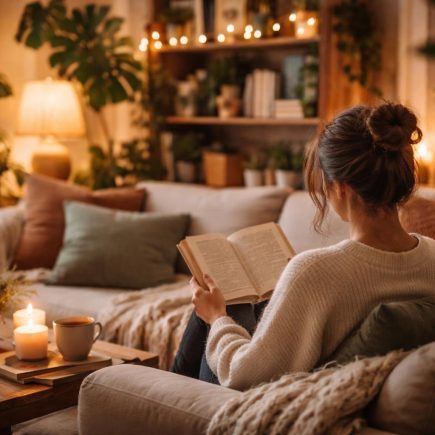 piece-chaleureuse-coussins-plantes-livre