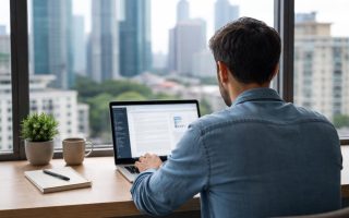 personne-bureau-ordinateur-vue-urbaine