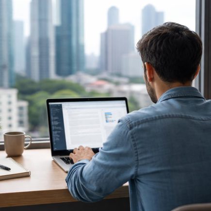 personne-bureau-ordinateur-vue-urbaine