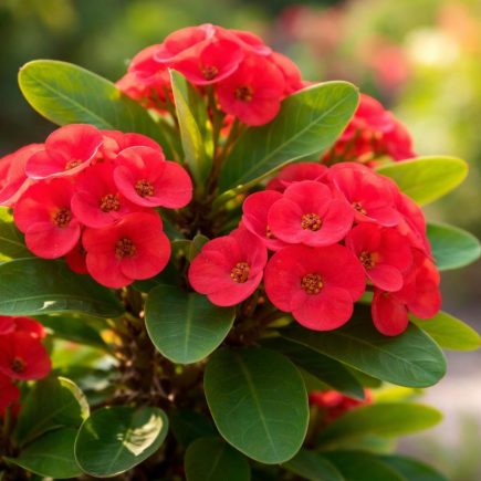 euphorbia-milii-fleurs-rouges-feuilles-vertes
