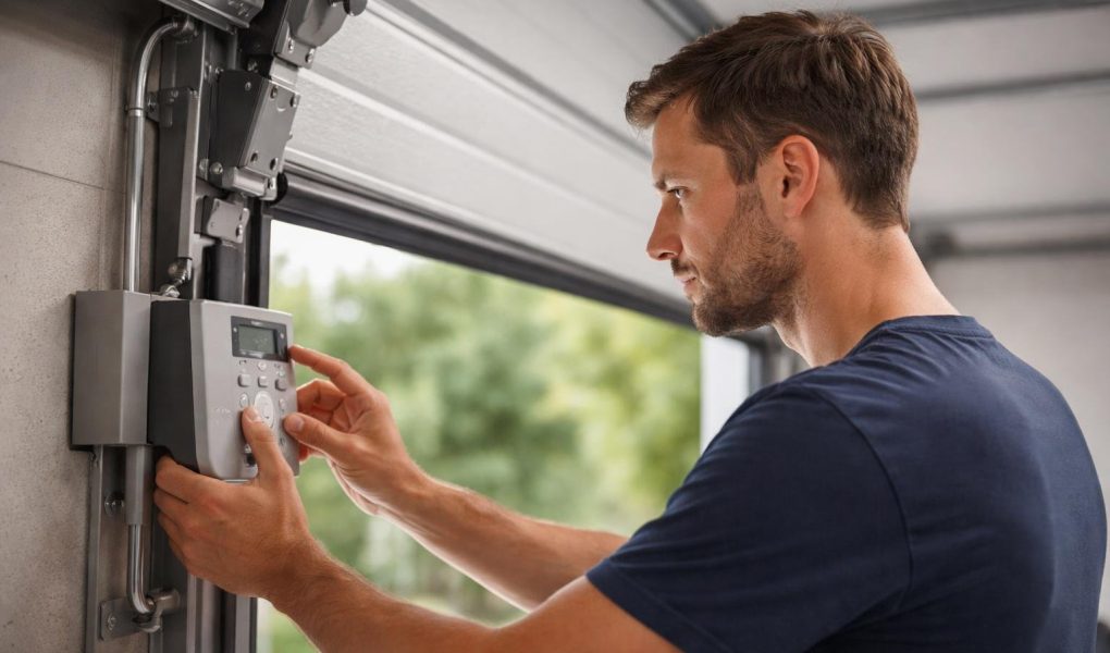 homme-porte-garage-boitier-mecanisme