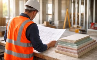 ouvrier-plans-chantier-plaques-platres
