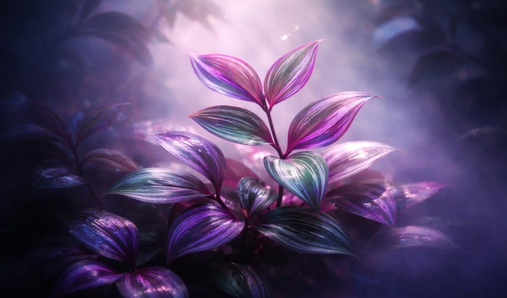 plante-misere-feuilles-colorées-brumeux