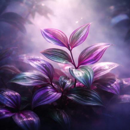 plante-misere-feuilles-colorées-brumeux