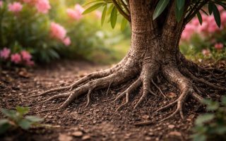 racines-laurier-rose-jardin-flou
