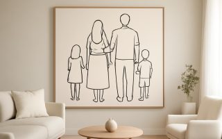 Comment Décorer avec un Dessin Minimaliste Famille : Nos Idées Simples