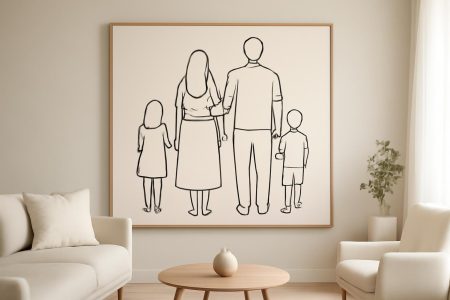 Comment Décorer avec un Dessin Minimaliste Famille : Nos Idées Simples
