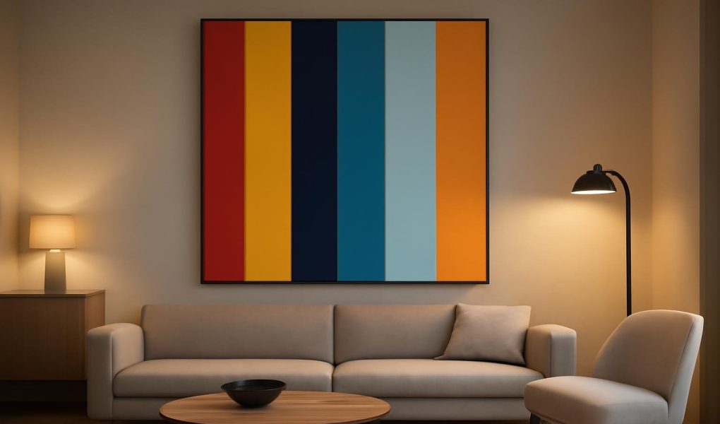 Comment Décorer avec un Tableau à Rayures Verticales Larges ?