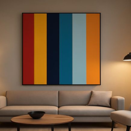 Comment Décorer avec un Tableau à Rayures Verticales Larges ?
