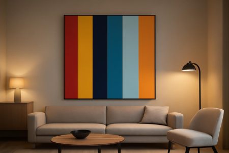 Comment Décorer avec un Tableau à Rayures Verticales Larges ?