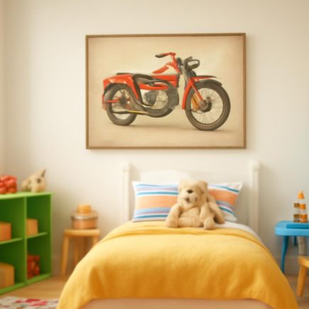 Comment Décorer la Chambre d'un Enfant avec un Tableau Moto Vintage
