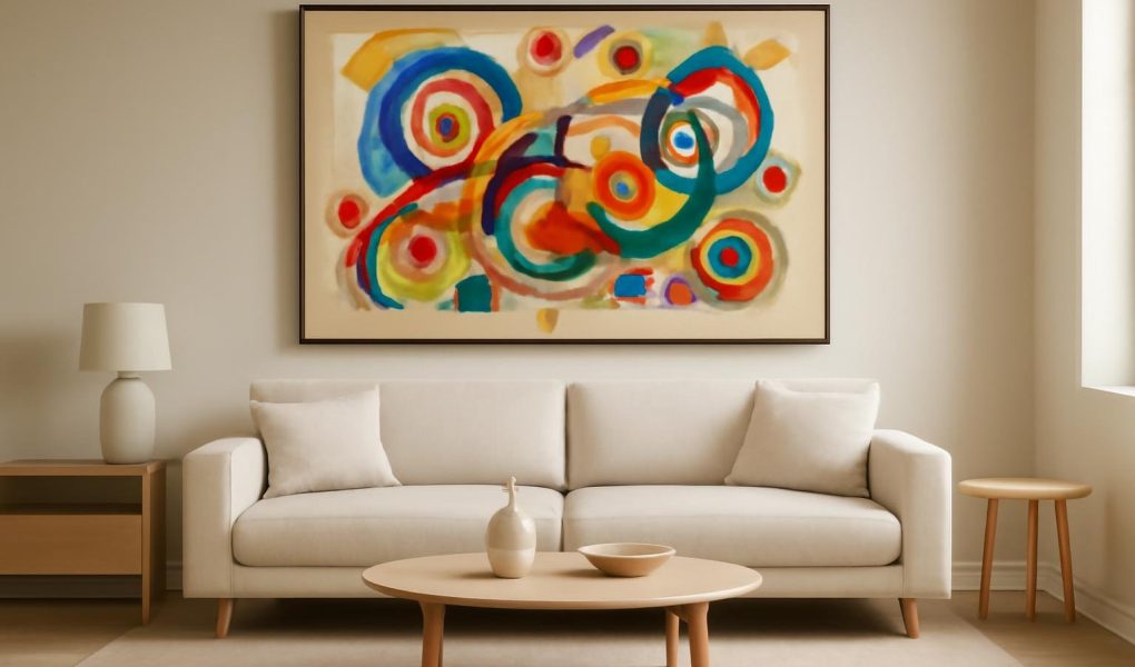 Comment Décorer avec un Tableau Abstrait Inspiration Kandinsky Cercles ?