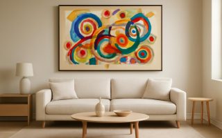 Comment Décorer avec un Tableau Abstrait Inspiration Kandinsky Cercles ?