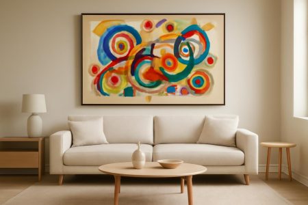 Comment Décorer avec un Tableau Abstrait Inspiration Kandinsky Cercles ?