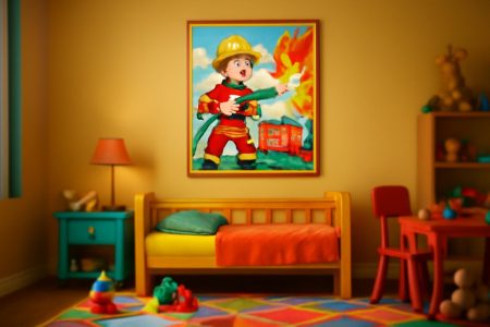 Comment Décorer une Chambre d'Enfant avec un Tableau Pompier : 5 Idées