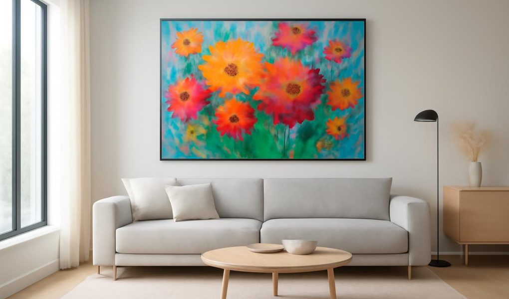 Comment Décorer avec un Tableau de Fleurs Abstraites ?