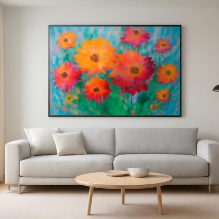 Comment Décorer avec un Tableau de Fleurs Abstraites ?