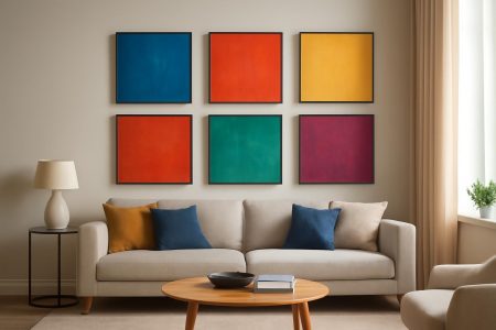 Comment Décorer avec des Tableaux Carrés de Couleur : 5 Idées