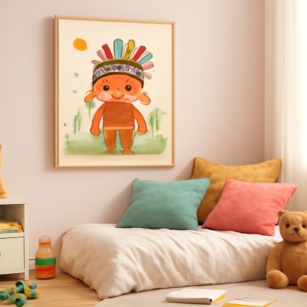Comment Décorer une Chambre d'Enfant avec un Tableau Petit Indien ?