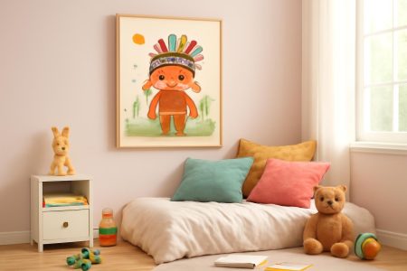 Comment Décorer une Chambre d'Enfant avec un Tableau Petit Indien ?