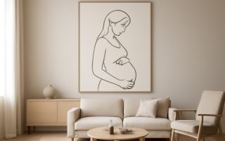 Comment Décorer avec un Tableau Line Art de Femme Enceinte ?