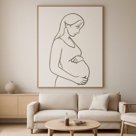 Comment Décorer avec un Tableau Line Art de Femme Enceinte ?
