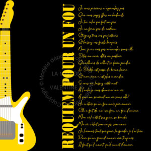 Tableau Abstrait guitare electrique parole de chanson personnalisable