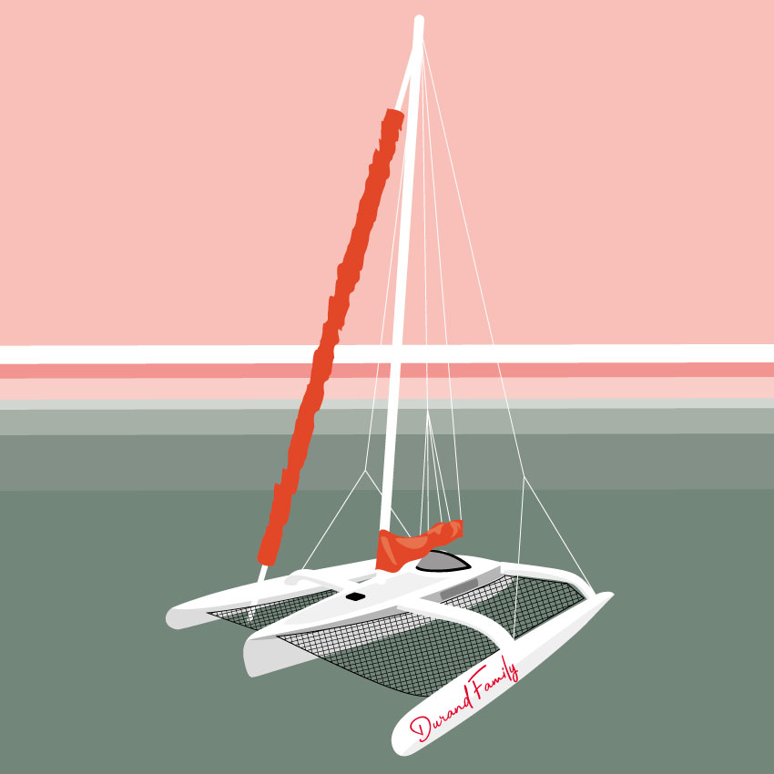 Tableau catamaran ambiance déco minimaliste