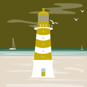 Tableau paysage bord de mer phare bretagne couleur personnalisable