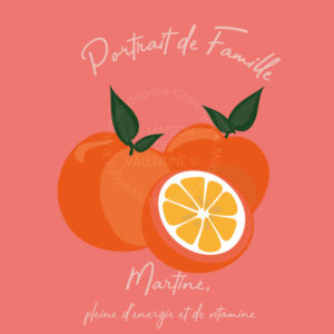 tableau personnalisé cuisine orange avec texte famille