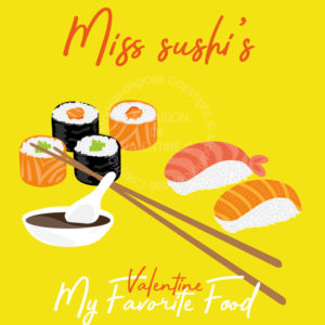tableau affiche cuisine coloré jaune sushi