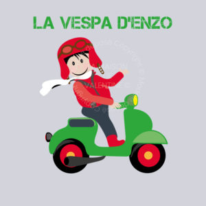 tableau vespa made in italie à personnaliser pour chambre d'enfants