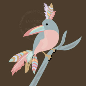 tableau personnalisable oiseau tribal coloré