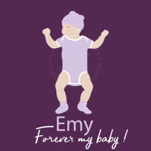 tableau personnalisé prénom bébé mauve et violet