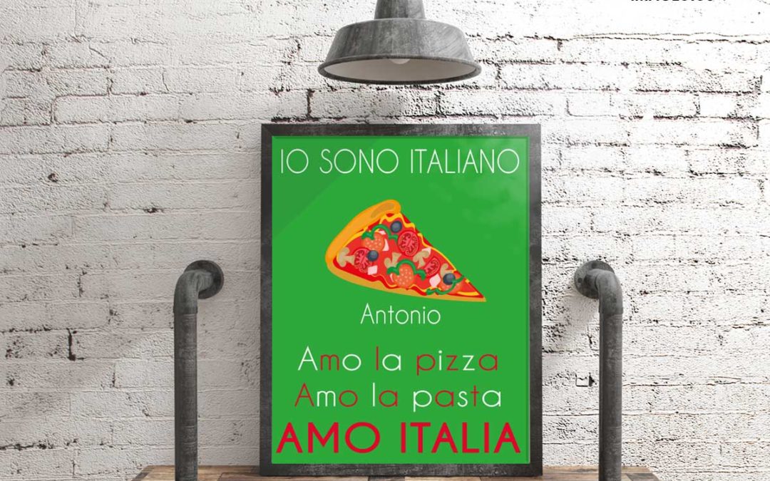 Tableau déco cuisine J’AIME L’ITALIE