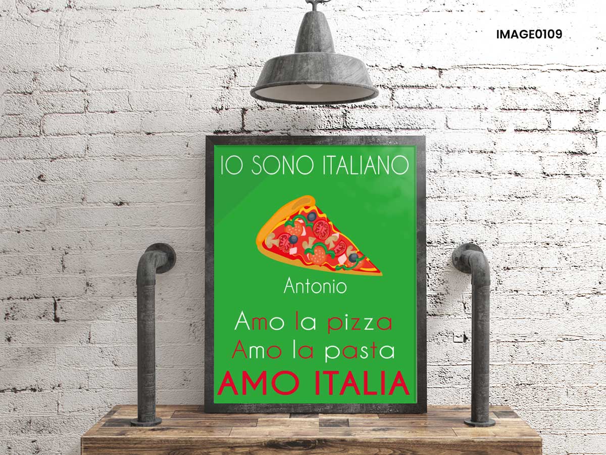tableau cuisine j'aime pizza italie à personnaliser