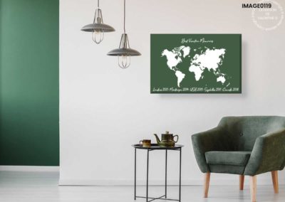 tableau carte du monde vacances à personnaliser avec vos couleurs