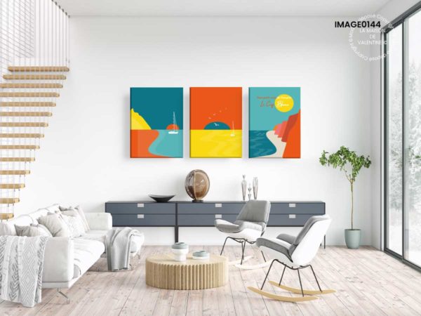Tableau moderne et design couleur personnalisable dans salon moderne