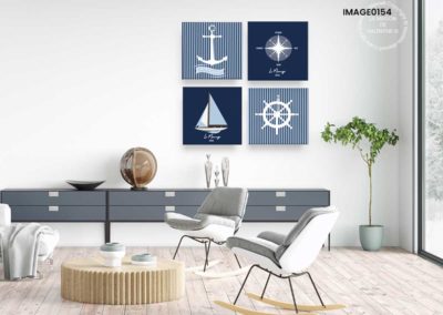 affiche et Tableau déco bord de mer déco marine bleu personnalisable