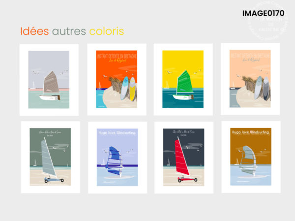 idée coloris multicolore tableau déco bord de mer sport nautique