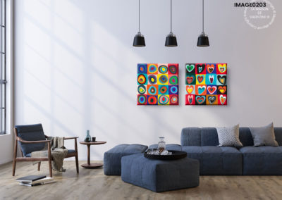 Tableau Design Abstrait multicolore Inspiration Kandinsky