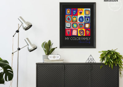 Tableau coloré Abstrait Inspiration Kandinsky pop et industriel