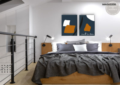 Tableau Abstrait coloré chambre à coucher moderne