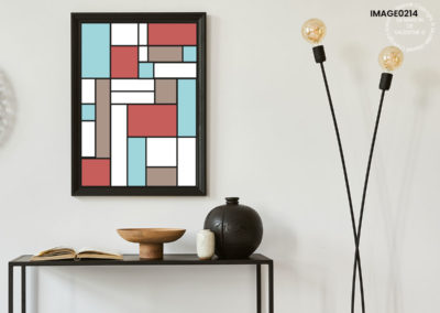 Tableau Abstrait couleurs personnalisables Inspiration Mondrian