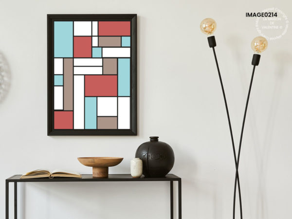 tableau Abstrait Design Inspiration Mondrian carrés rectangles de couleurs