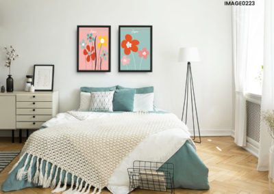 Affiche colorées Fleurs abstraites enfantines chambre à coucher