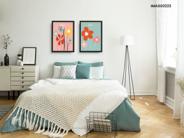 Affiche colorées Fleurs abstraites enfantines chambre à coucher