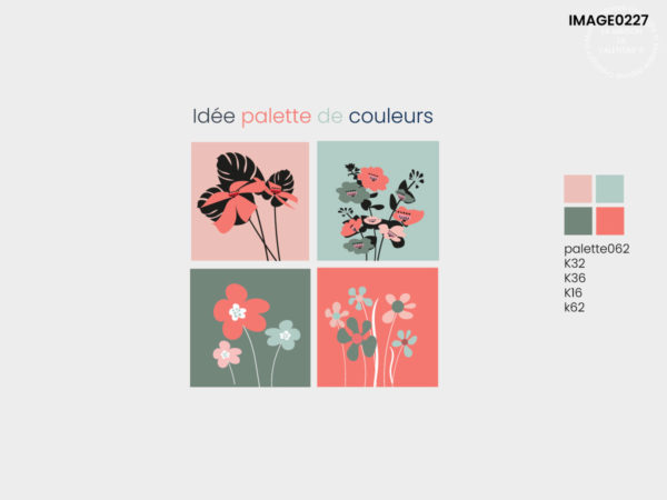 idée palette couleur fleurs abstraites