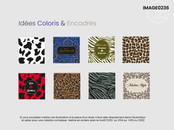 idées coloris imprimé animal léopard, vache, girafe, zèbre