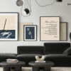 Mur de tableau scandinave romantique texte couleur personnalisable